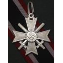 War Merit Knight Cross with Swords in Silver