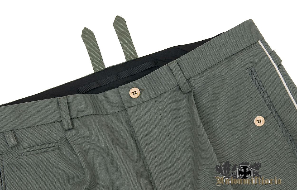 WW2 German Officer Field Gray Trousers with Piping_WW2 German Uniforms