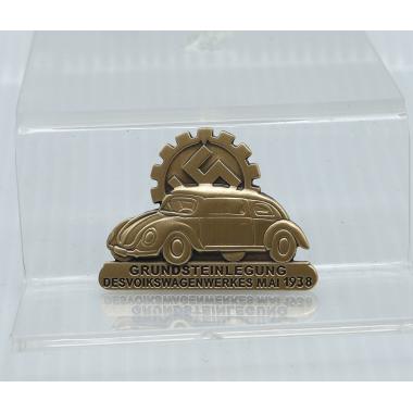 VW Factory Groundstone Laying 1938 Pin in Bronze