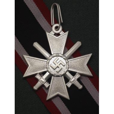 War Merit Knight Cross with Swords in Silver